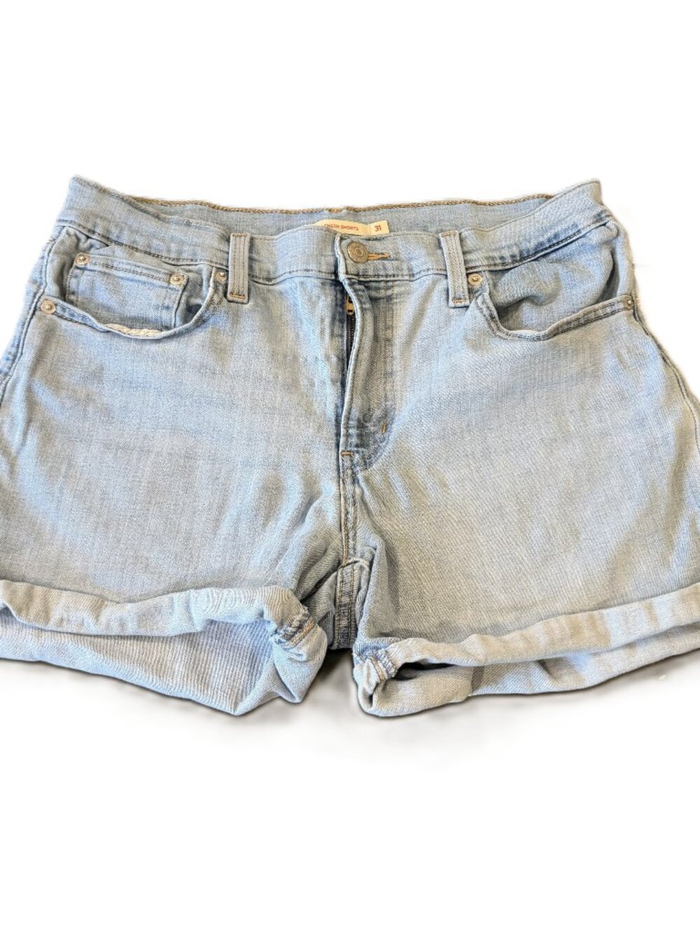 Levi’s Women’s Mid Length Denim Shorts Light Wash Size 31 EUC